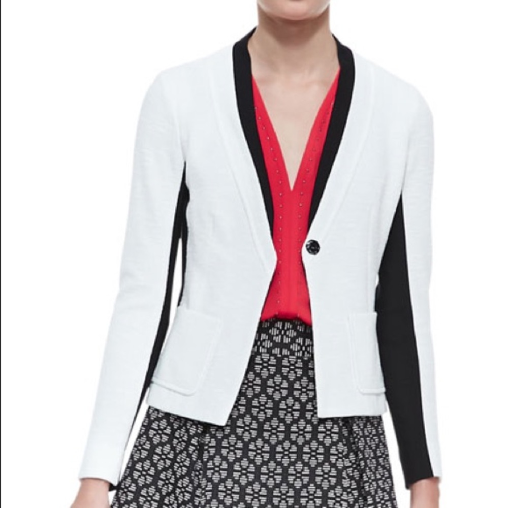 Nanette Lepore Captivated Two-Tone Black and White Jacket